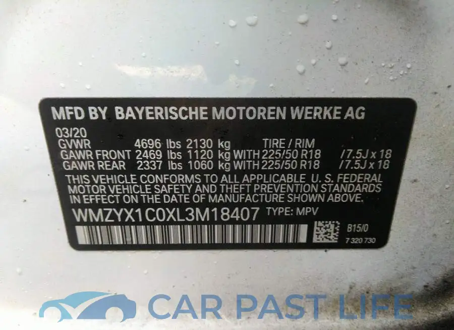 WMZYX1C0XL3M18407# 9