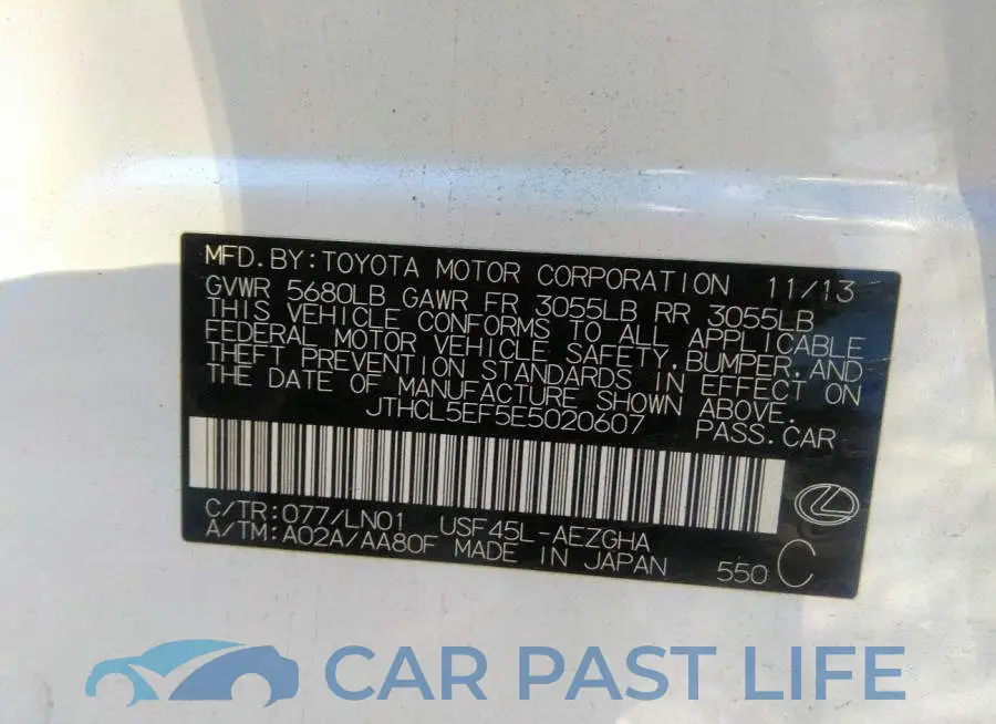JTHCL5EF5E5020607# 9