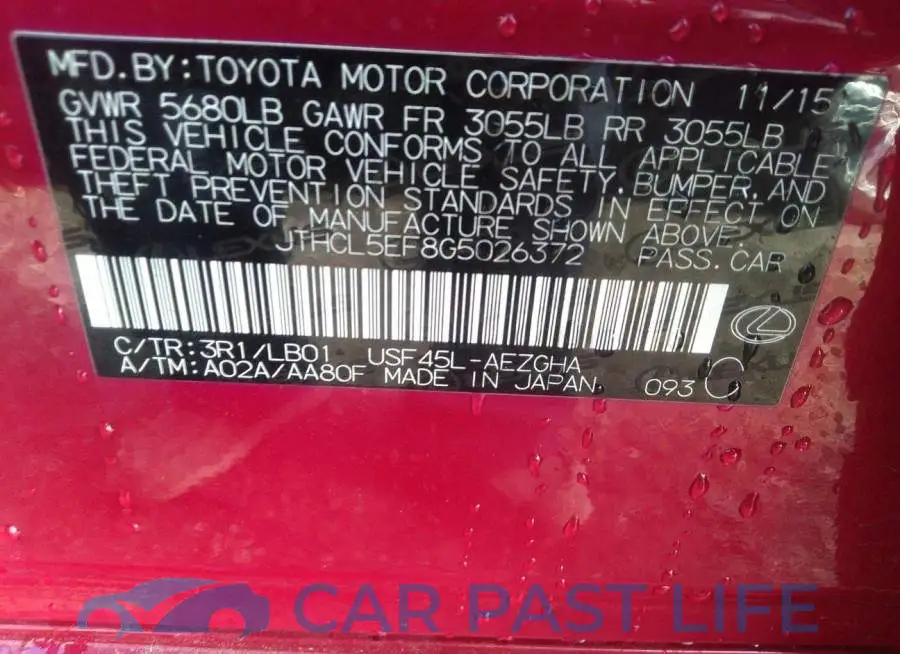 JTHCL5EF8G5026372# 9