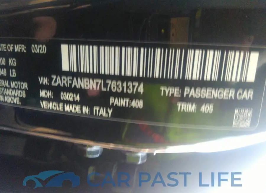 ZARFANBN7L7631374# 9