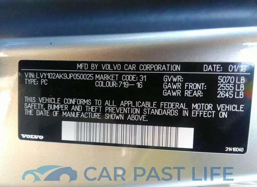 LVY102AK9JP050025# 9