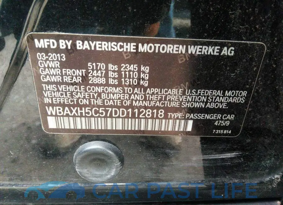 WBAXH5C57DD112818# 9
