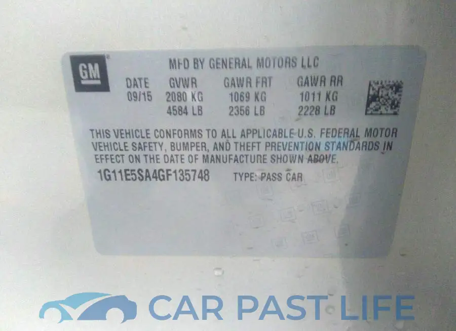 1G11E5SA4GF135748# 9