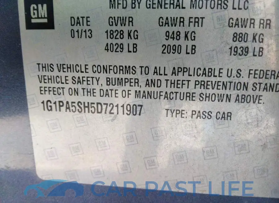 1G1PA5SH5D7211907# 9