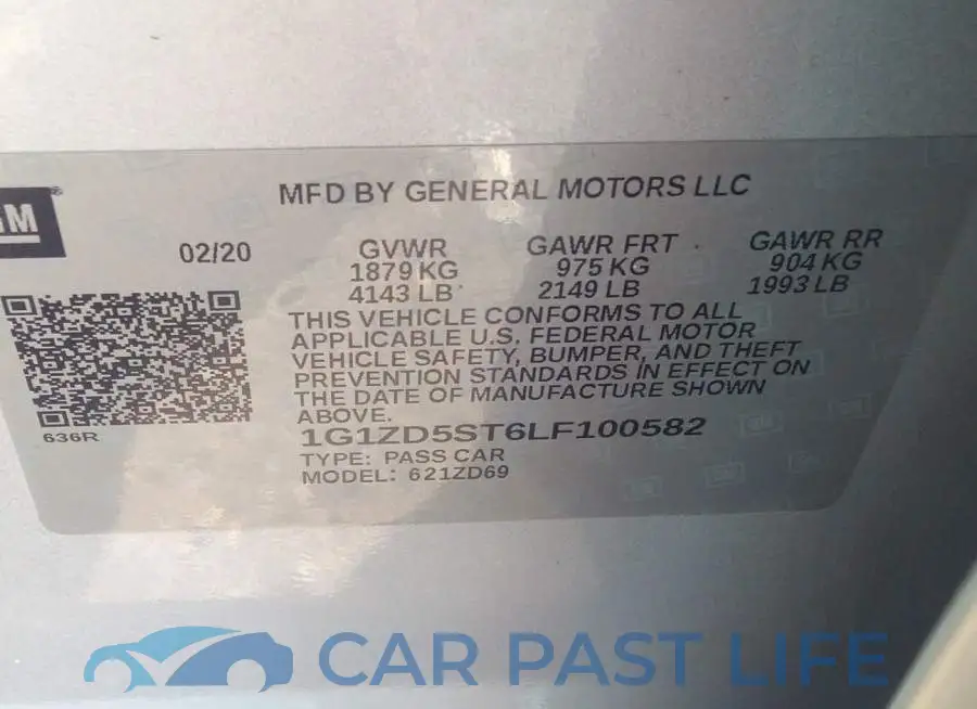 1G1ZD5ST6LF100582# 9