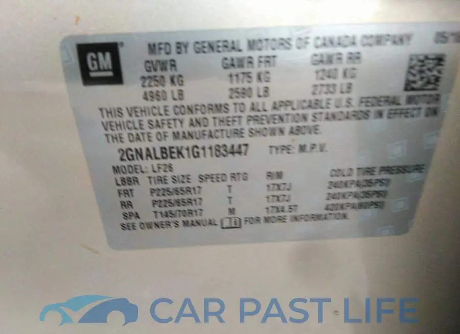 2GNALBEK1G1183447# 9