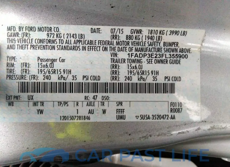1FADP3E23FL355900# 9