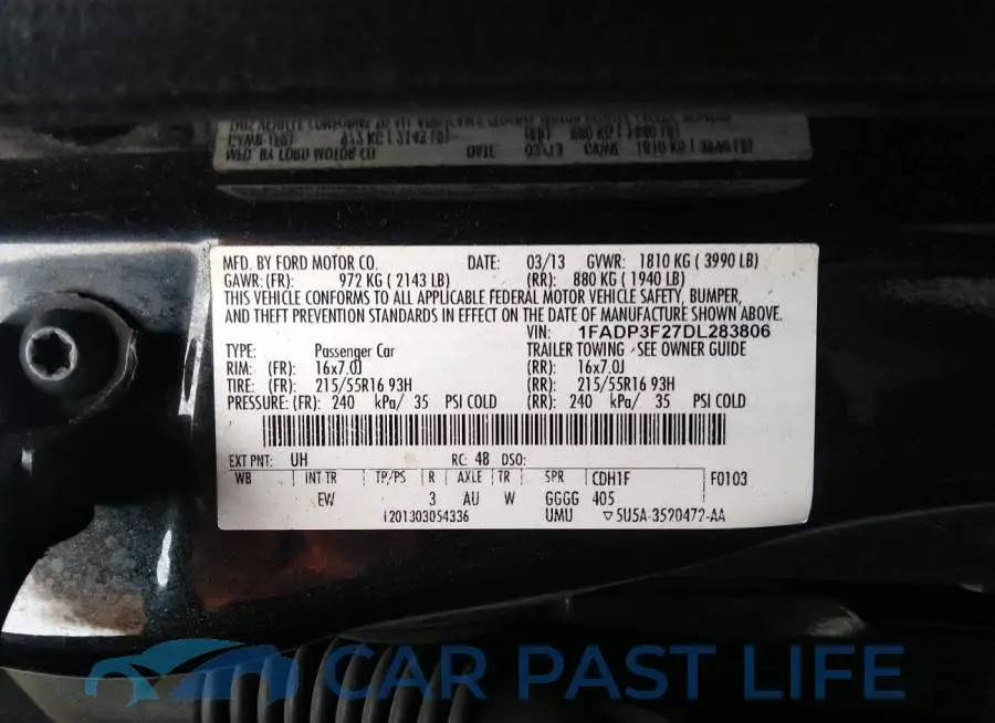 1FADP3F27DL283806# 9