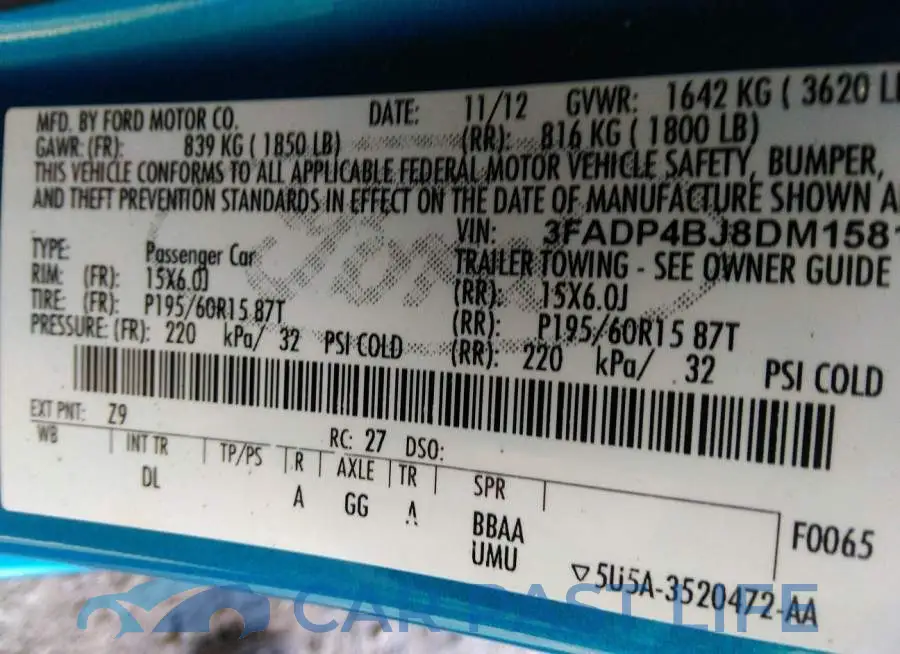 3FADP4BJ8DM158167# 9