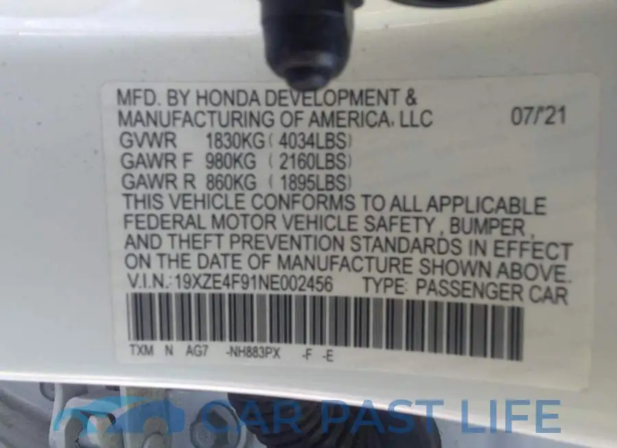 19XZE4F91NE002456# 9