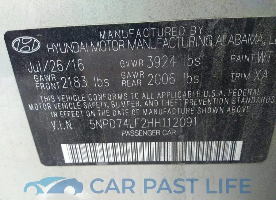 5NPD74LF2HH112091# 9