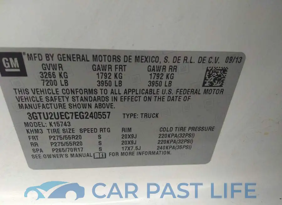 3GTU2UEC7EG240557# 9