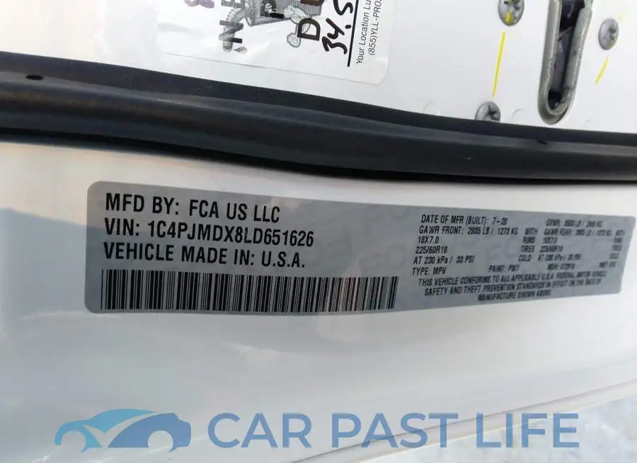 1C4PJMDX8LD651626# 9