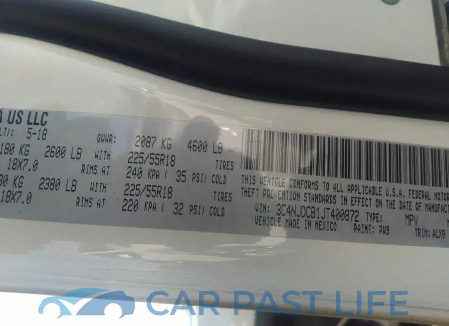 3C4NJDCB1JT400872# 9