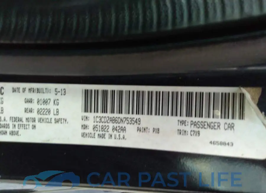 1C3CDZAB6DN753549# 9