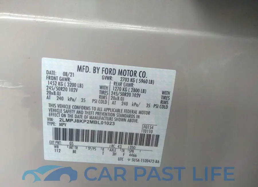 2LMPJ8KP2MBL01023# 9