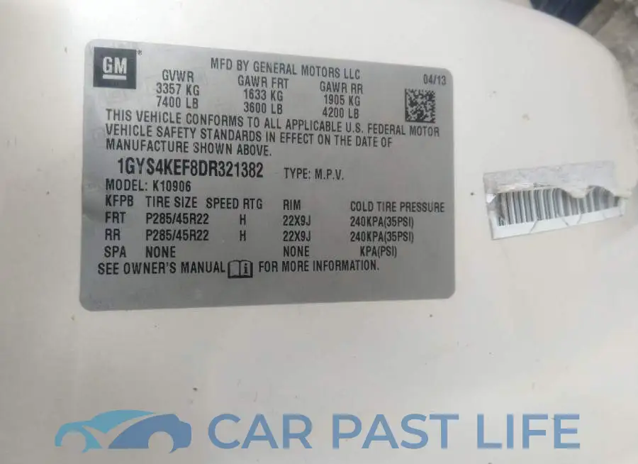 1GYS4KEF8DR321382# 9