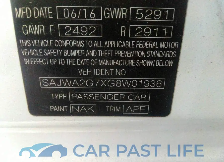 SAJWA2G7XG8W01936# 9