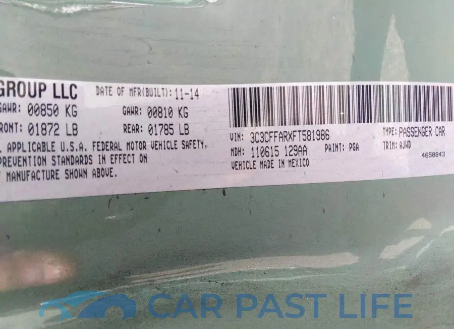 3C3CFFARXFT581986# 9