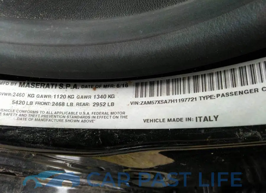 ZAM57XSA7H1197721# 9