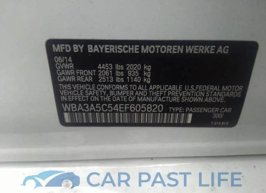 WBA3A5C54EF605820# 9
