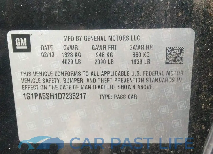 1G1PA5SH1D7235217# 9