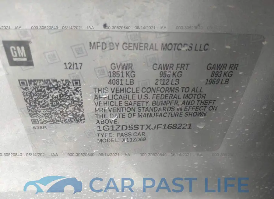1G1ZD5STXJF168221# 9