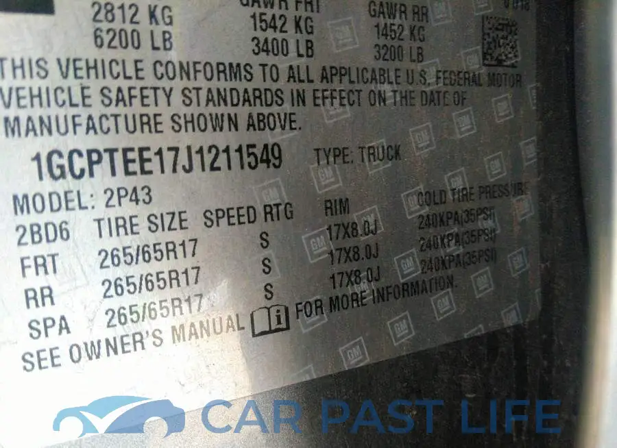 1GCPTEE17J1211549# 9