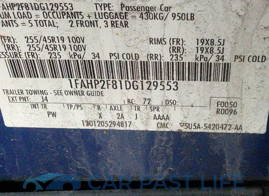 1FAHP2F81DG129553# 9