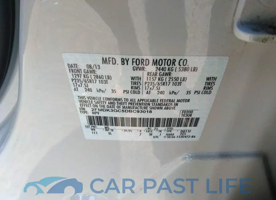 2FMDK3GC5DBC93018# 9