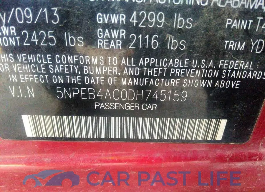 5NPEB4AC0DH745159# 9