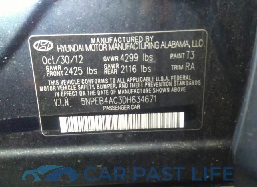 5NPEB4AC3DH634671# 9