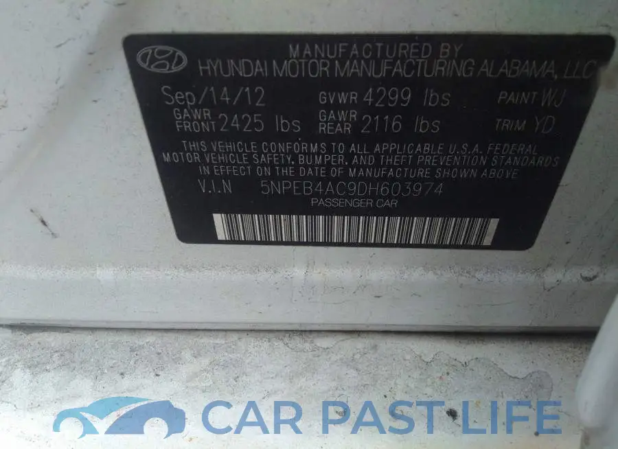 5NPEB4AC9DH603974# 9