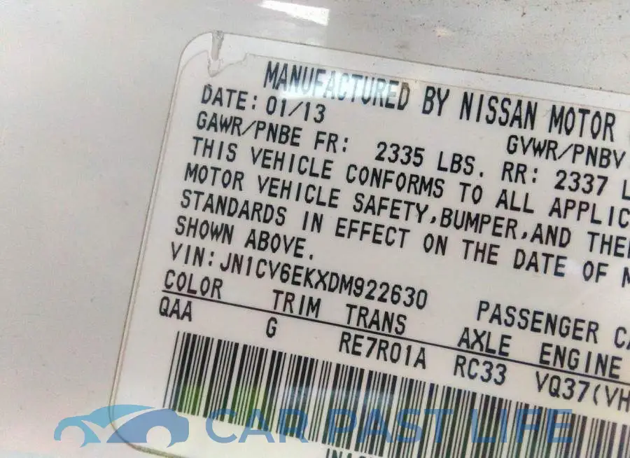 JN1CV6EKXDM922630# 9
