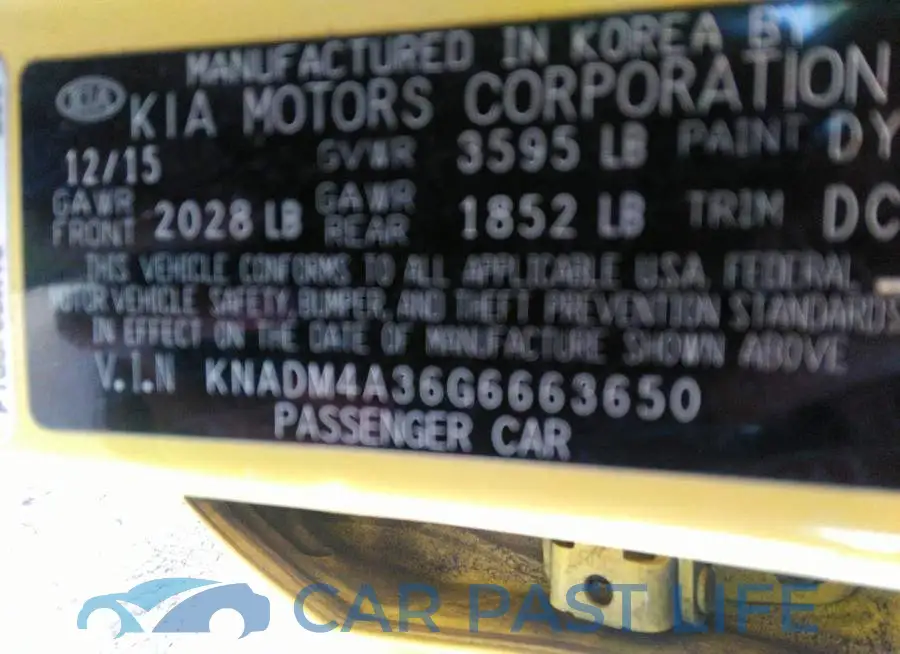 KNADM4A36G6663650# 9