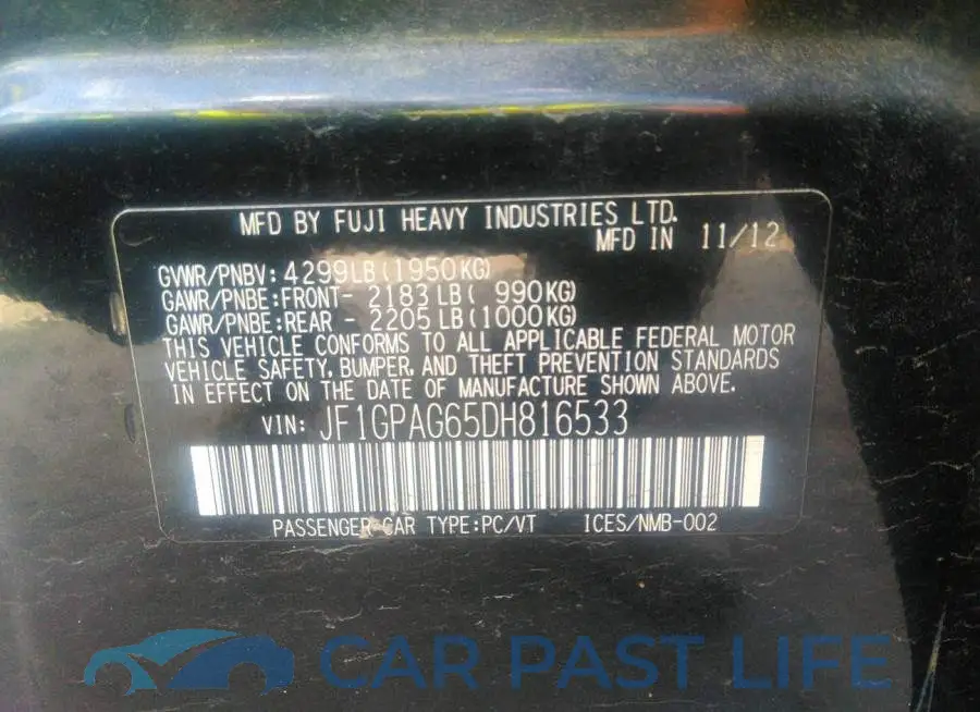 JF1GPAG65DH816533# 9