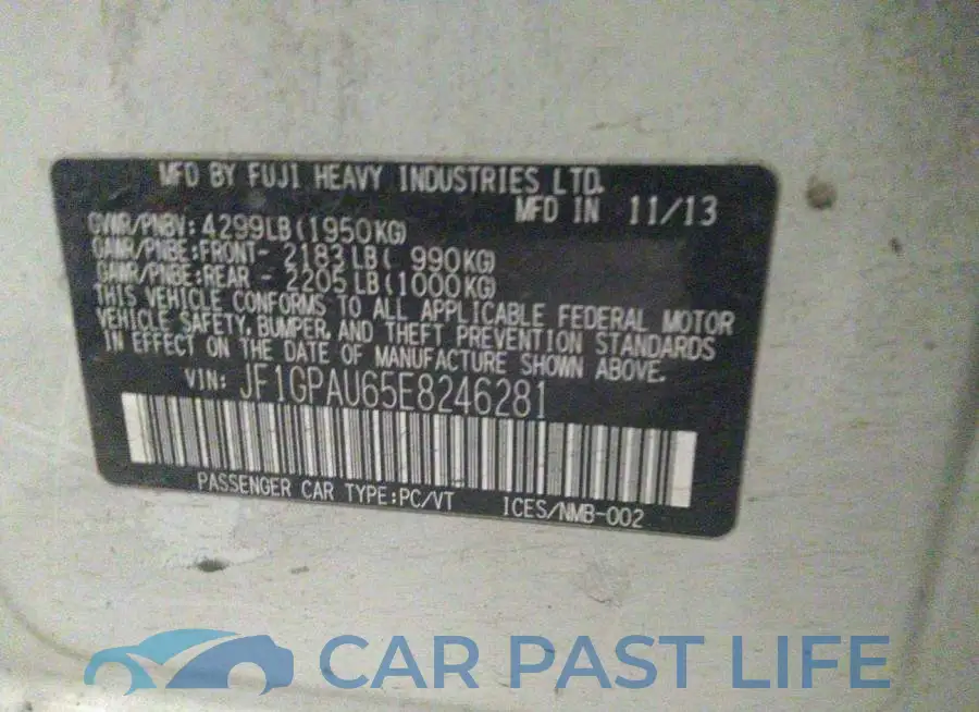 JF1GPAU65E8246281# 9