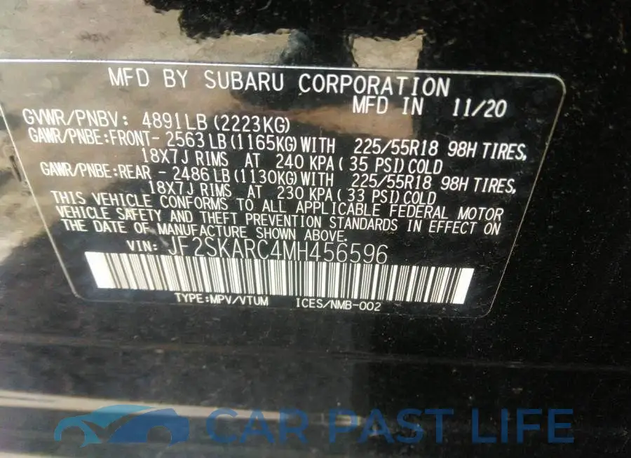 JF2SKARC4MH456596# 9