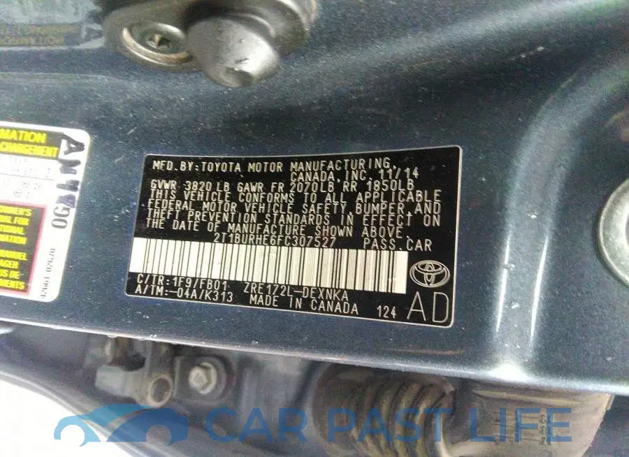 2T1BURHE6FC307527# 9