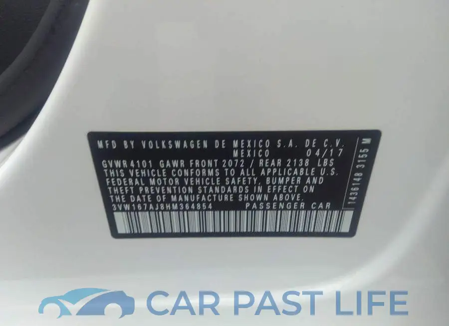3VW167AJ8HM364854# 9