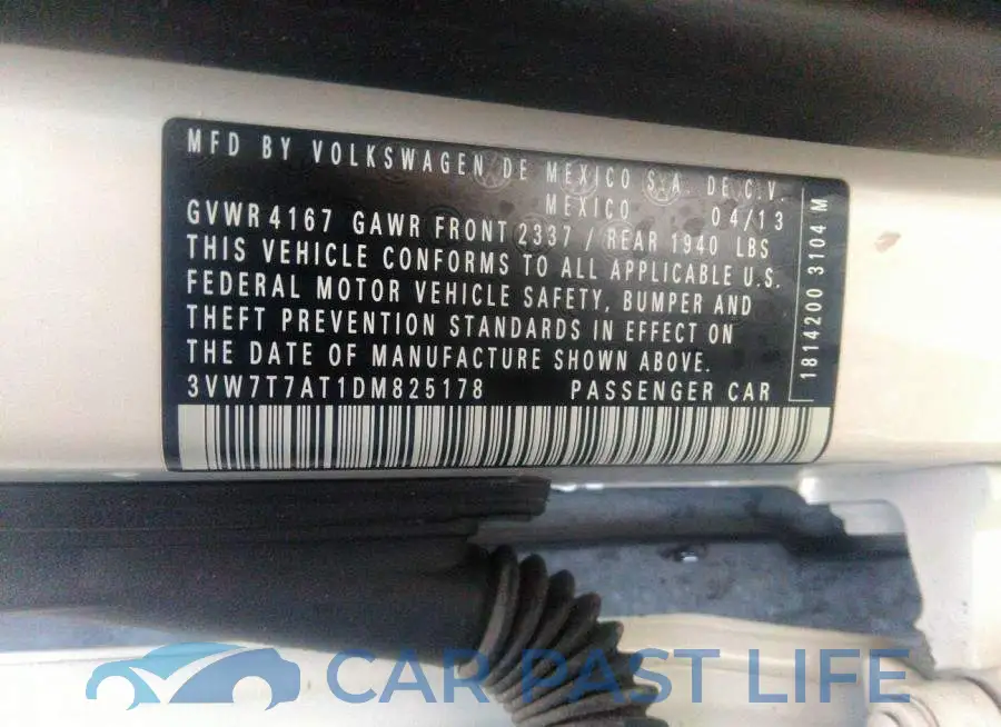 3VW7T7AT1DM825178# 9