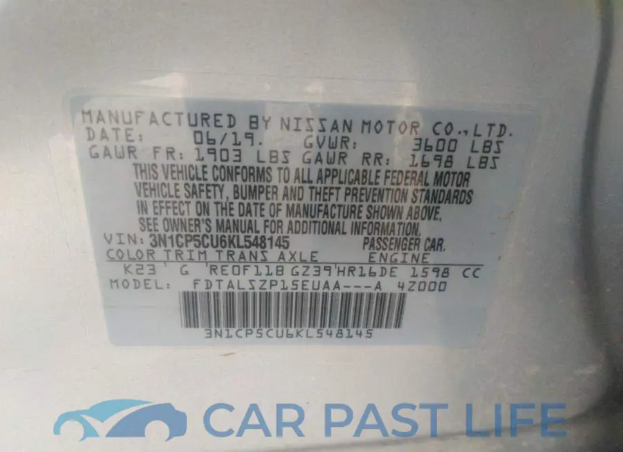 3N1CP5CU6KL548145# 9
