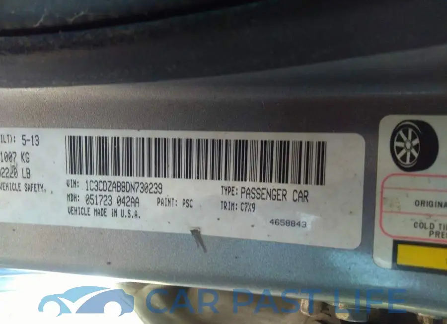 1C3CDZAB8DN730239# 9