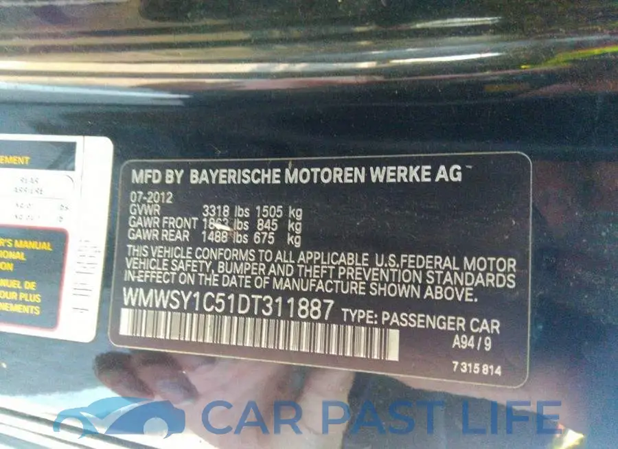 WMWSY1C51DT311887# 9