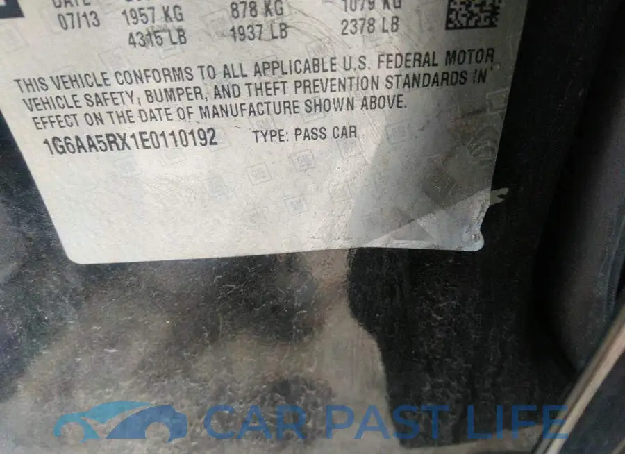 1G6AA5RX1E0110192# 9