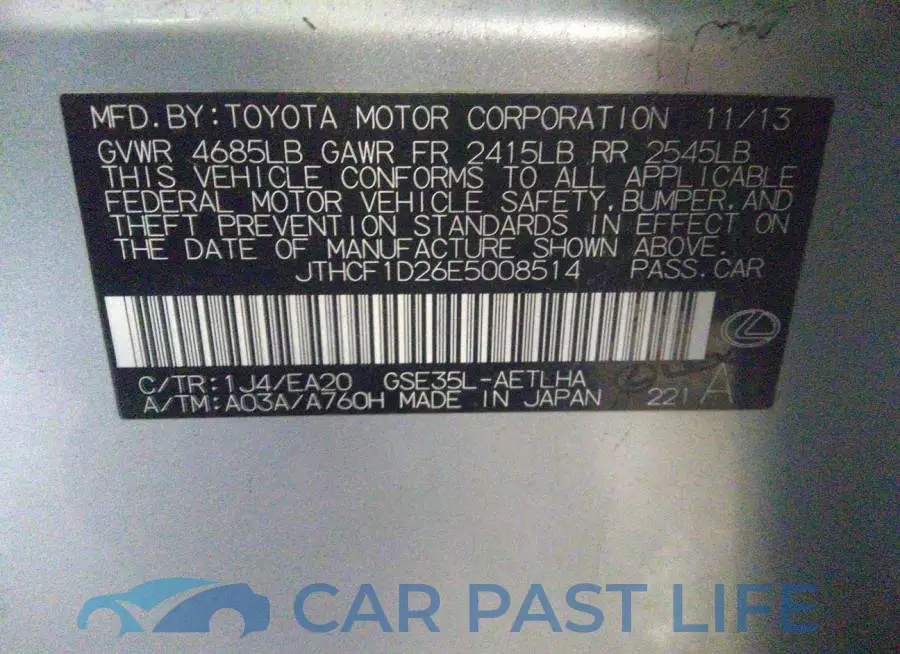 JTHCF1D26E5008514# 9