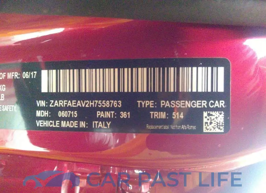 ZARFAEAV2H7558763# 9