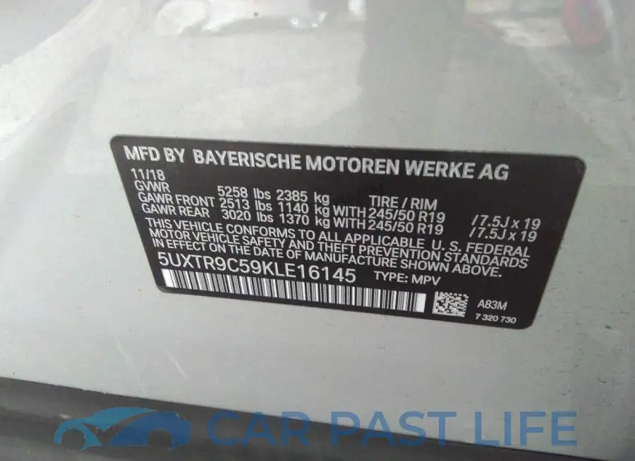 5UXTR9C59KLE16145# 9