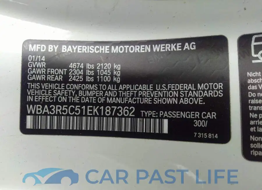 WBA3R5C51EK187362# 9