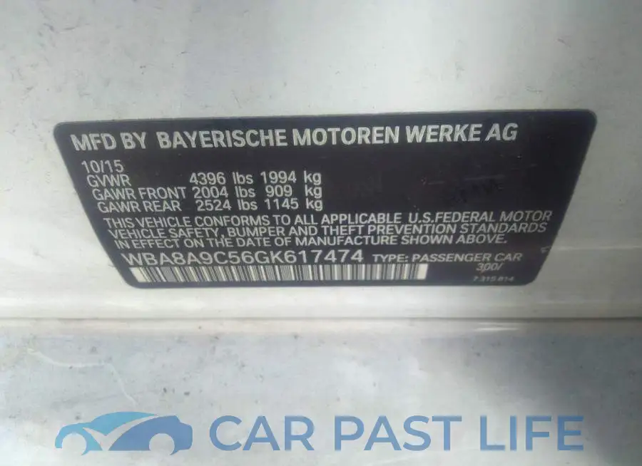 WBA8A9C56GK617474# 9